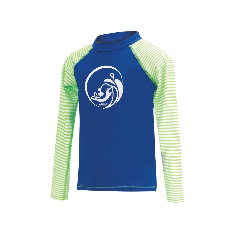 Dolfin Toddler Boys Girls Size 2T Rash‎ Guard Long Sleeve Dolphin Blue Green NEW